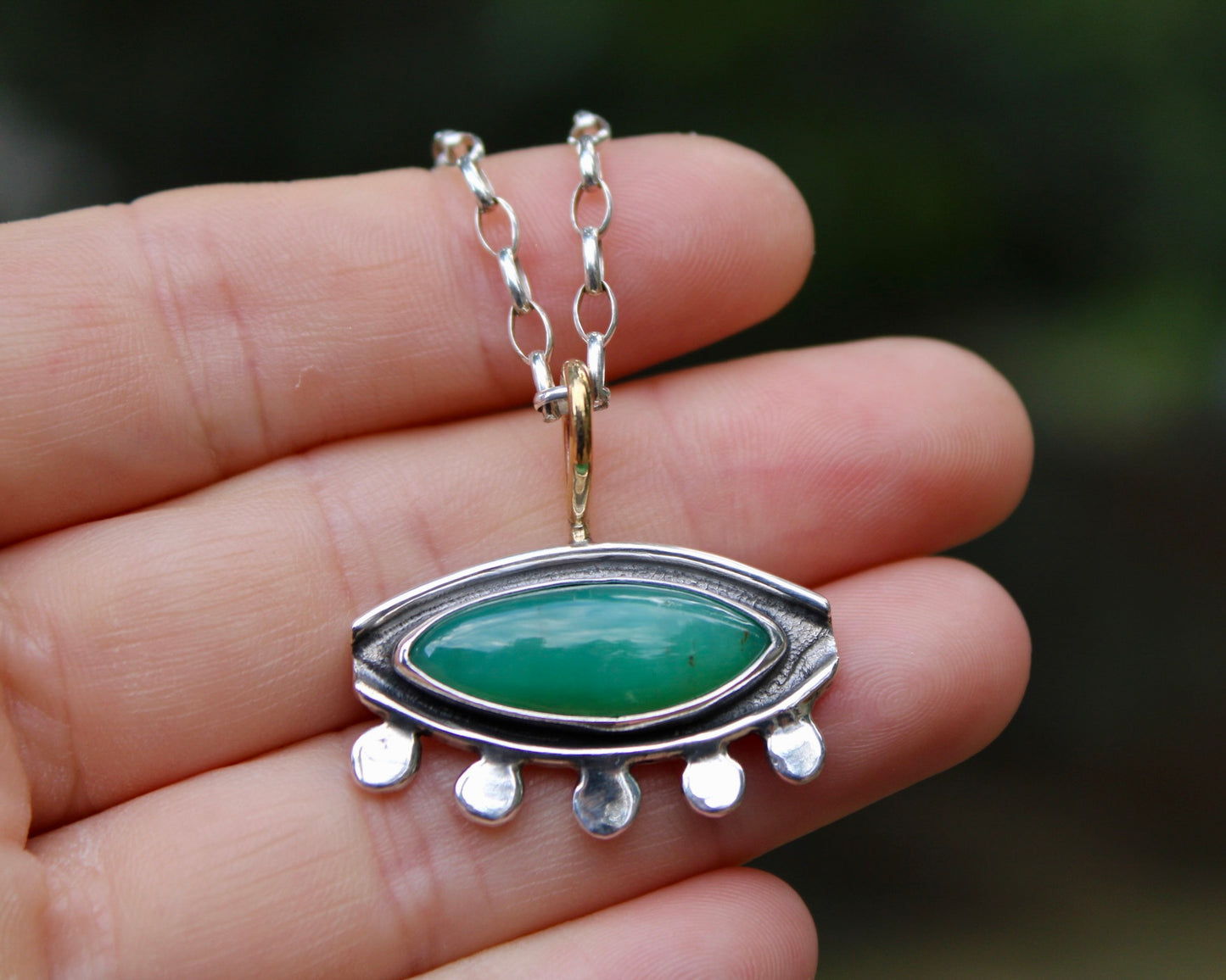 Mystic Eye necklace | Chrysoprase