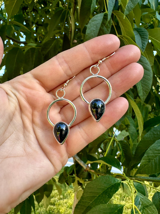 Plain Jane hoops | Black jadeite