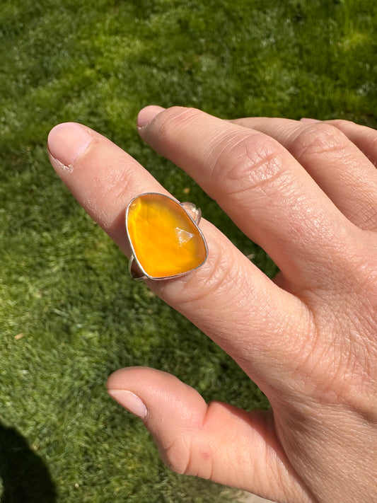Split Ends ring | Yellow Chalcedony