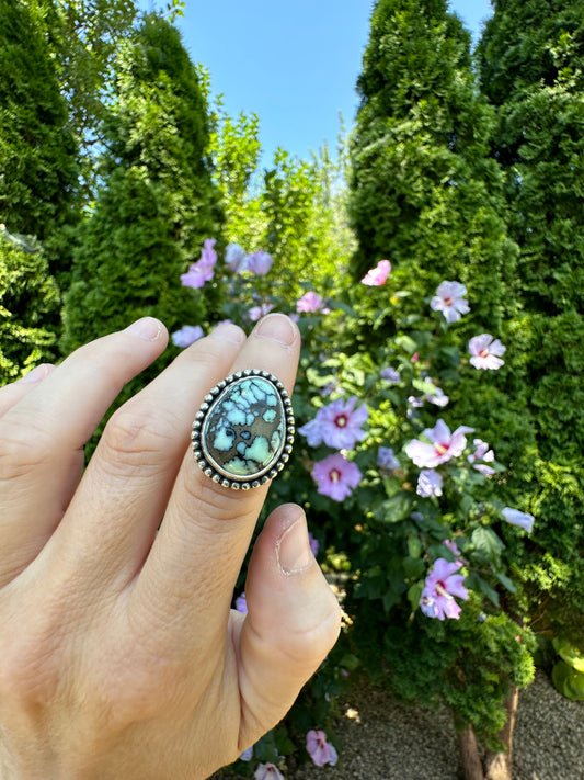 Angel Wing Variscite split-band ring